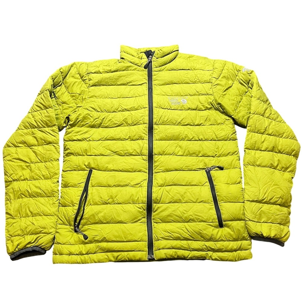 Mountain Hardwear Men's Small Down Puffer Jacket‎ Winter Insulated Ski Neon